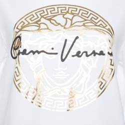 Versace White Medusa Signature Printed Cotton Crewneck T-Shirt M