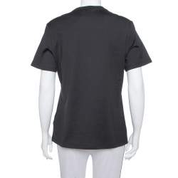 Pre Owned تي شيرت فيرساتشي رقبة مستديرة قطن مزخرف حرفي جي في شهيرين كريستال أسود متوسط