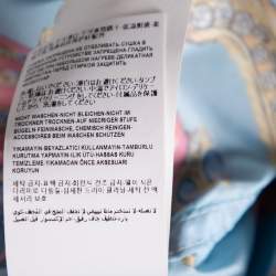 Pre Owned جاكيت فيرساتشي ستارفيش أزرق مطبوع خامة صناعية بسحاب أمامي مقاس كبير - لارج