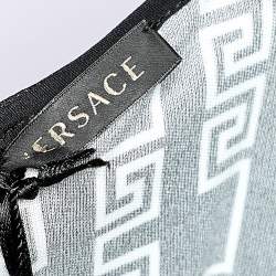 Pre Owned Versace Black Logo Printed Jersey Long Sleeve T-Shirt M