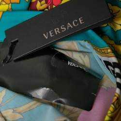 Pre Owned Versace Multicolor Voyage Barocco Print Stretch Jersey Leggings S