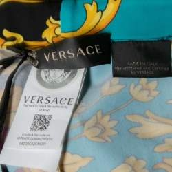 Pre Owned Versace Multicolor Voyage Barocco Print Stretch Jersey Leggings S