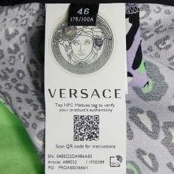 Versace Purple Leopard Print Knit Crop Top L