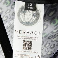 Pre Owned Versace Purple Leopard Print Knit Crop Top M