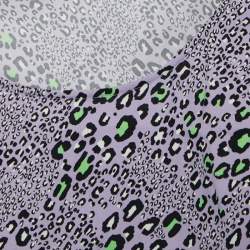 Pre Owned Versace Purple Leopard Print Knit Crop Top M