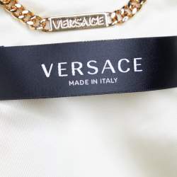 Versace Black Linen Blend Single Buttoned Blazer M