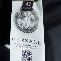 Versace Black Linen Blend Single Buttoned Blazer M