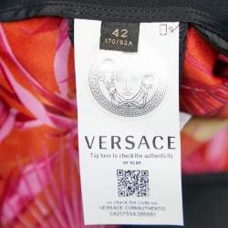 Pre Owned Versace Black Crepe Power Shoulder Mini Dress M