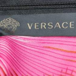 Pre Owned Versace Black Crepe Power Shoulder Mini Dress M