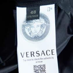 Versace Black Crepe Power Shoulder Mini Dress L