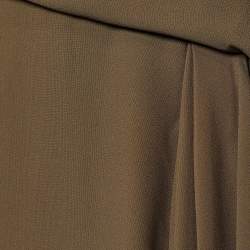 Versace Moss Green Crepe Draped Knee-Length Skirt M