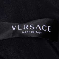 Pre Owned Versace Grey Snake Print Crepe Flared Mini Dress L