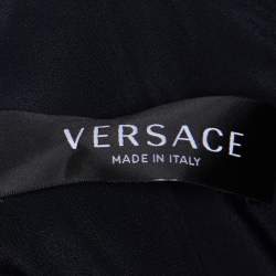 Versace Grey Snake Print Crepe Flared Mini Dress M