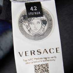 Versace Grey Snake Print Crepe Flared Mini Dress M