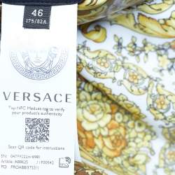 Pre Owned Versace Gold Barocco & Leopard Print Coated Knit Leggings L