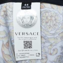 Pre Owned Versace Gold Barocco & Leopard Print Coated Knit Leggings L
