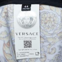 Pre Owned Versace Gold Barocco & Leopard Print Coated Knit Leggings S