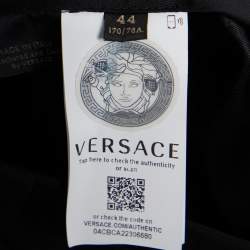Versace Black Stretch Wool Tailored Trousers M