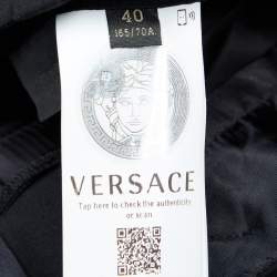 Pre Owned بنطلون فيرساتشي مفصل صوف مرن أسود مقاس صغير ( سمول )