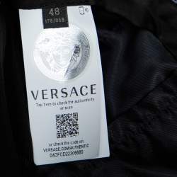 Versace Black Stretch Wool Tailored Trousers L