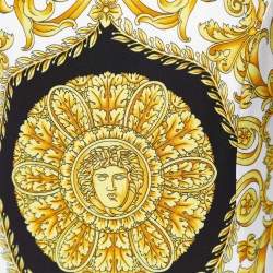 Pre Owned Versace Black/White Baroque Printed Crepe Sleeveless Mini Dress S