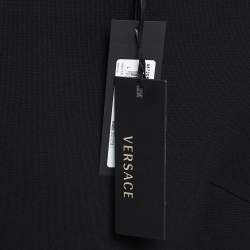 Pre Owned Versace Black Knit Zipper Detail Off-Shoulder Dress M