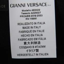 Pre Owned Versace Black Wool Side Slit Safety Pin Accent Tailored Trousers S