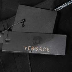Pre Owned Versace Black Wool Side Slit Safety Pin Accent Tailored Trousers S