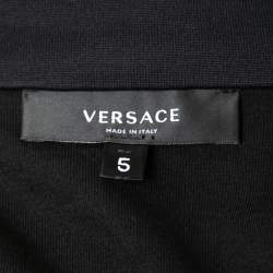 Versace Black Jersey Medussa Detail Zip Front Jacket XXL