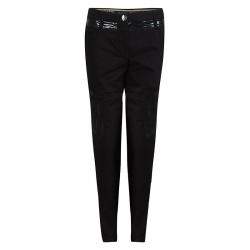 Pre Owned Versace Black Denim Contrast Panel Detail Straight Fit Jeans L