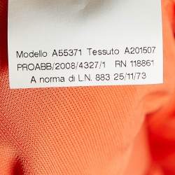 مملوكة مسبقًا Versace Orange Crepe Ruched Sleeveless Top S