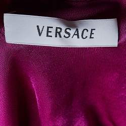 Pre Owned Versace Fuchsia Pink Jersey Knot Detail Sleeveless Top L