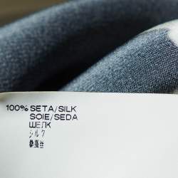 Pre Owned Versace Cream/Black Butterfly Print Silk Satin Long Sleeve Shirt S