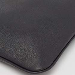 Versace Black Leather La Medusa Wristlet Clutch