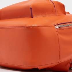 Pre Owned Versace Orange Leather Medusa Backpack