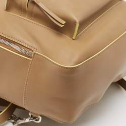 Pre Owned Versace Tan/Yellow Leather La Medusa Backpack