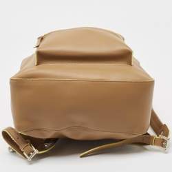 Pre Owned Versace Tan/Yellow Leather La Medusa Backpack