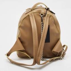 Pre Owned Versace Tan/Yellow Leather La Medusa Backpack