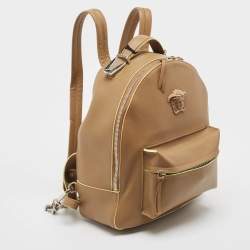 Pre Owned Versace Tan/Yellow Leather La Medusa Backpack