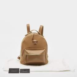 Pre Owned Versace Tan/Yellow Leather La Medusa Backpack