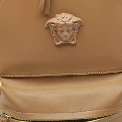 Pre Owned Versace Tan/Yellow Leather La Medusa Backpack