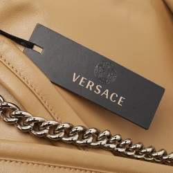Pre Owned Versace Tan/Yellow Leather La Medusa Backpack