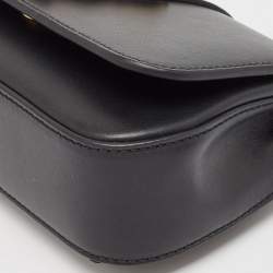 Versace Black Leather Virtus Flap Saddle Bag