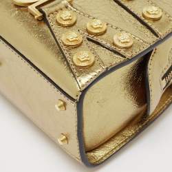 Versace Gold Leather Tribute Medallion Satchel