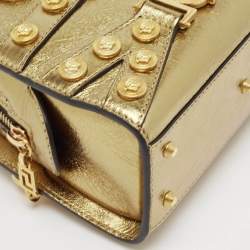 Versace Gold Leather Tribute Medallion Satchel