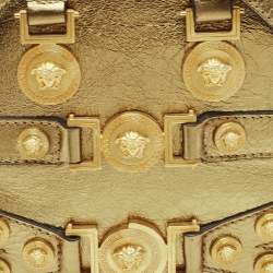 Versace Gold Leather Tribute Medallion Satchel