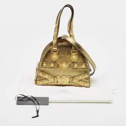 Versace Gold Leather Tribute Medallion Satchel