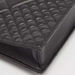 Pre Owned Versace Black Leather Medusa Zip Wristlet Convertible Crossbody Bag