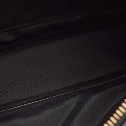 Pre Owned Versace Black Leather Medusa Zip Wristlet Convertible Crossbody Bag