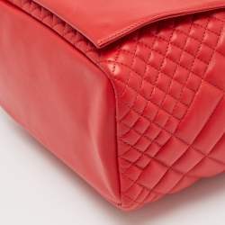Versace Red Quilted Leather Medusa Tribute Drawstring Backpack